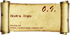 Ondra Inge névjegykártya